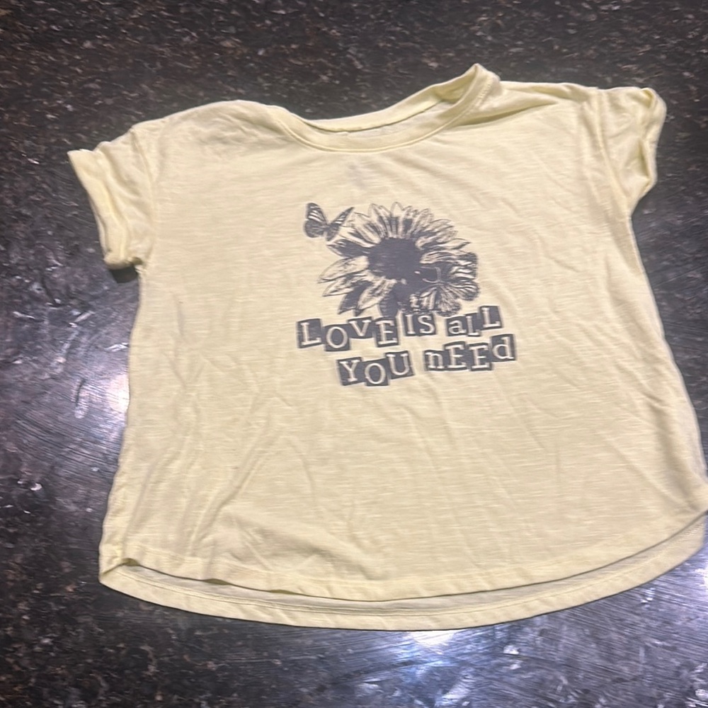 Yellow Kids T-Shirt with Sunflower Print